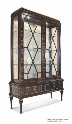 Vitrine Armoires Vitrines Armoire de luxe Salon Bois Brun Verre