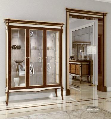 Vitrine avec portes Armoires Vitrines Armoire Salon Bois Marron