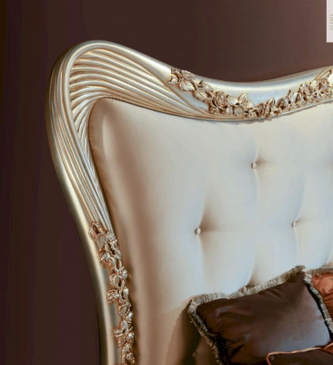 Lit Lit double Chesterfield Tissu Lits de luxe Bois Chambre à coucher