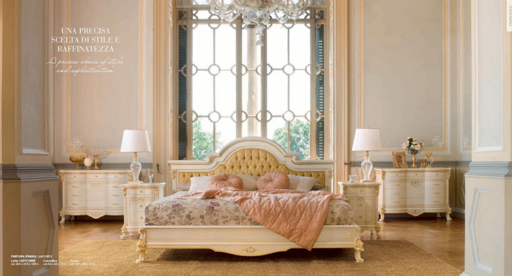 Lit Lit double Chesterfield Tissu de luxe Chambre à coucher Beige Lits
