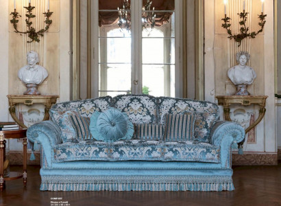 Canapé 3 places Canapés 3 places Tissu Luxe Bois Mobilier de salon Bleu