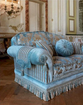 Canapé 3 places Canapés 3 places Tissu Luxe Bois Mobilier de salon Bleu