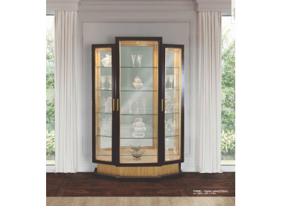 Vitrines d'armoire de luxe en bois noir et doré pour salon