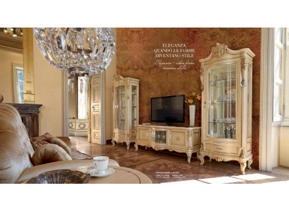 Vitrine Armoires de luxe Vitrines en bois Mobilier de salon Beige Baroque