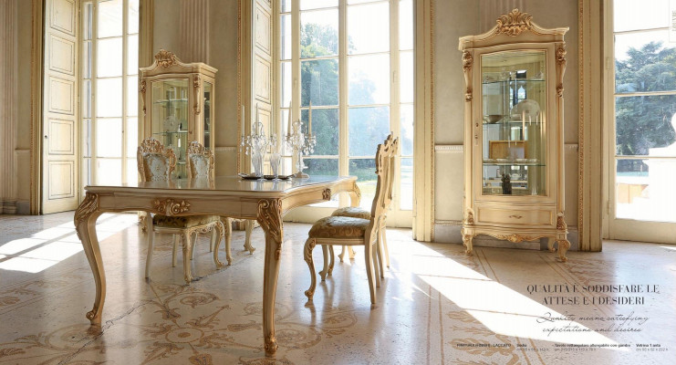 Vitrine Armoires de luxe Vitrines en bois Mobilier de salon Beige Baroque