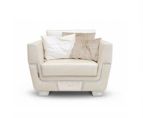 Beige élégance au centre de l'attention Fauteuil en tissu pour une ambiance élégante du salon