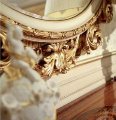 Miroir mural Miroir ovale doré Baroque Design de salon