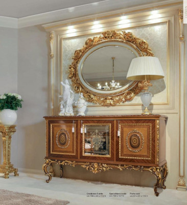 Miroir mural Miroir ovale doré Baroque Design de salon