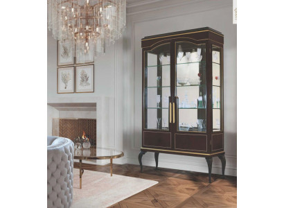 Vitrines en verre marron de luxe pour armoires de rangement En bois de la salle de séjour en verre