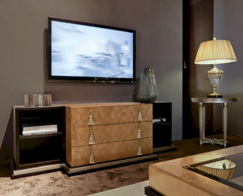 Meuble télé Commode Meuble TV Buffet Bas Moderne Brun Salon