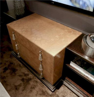 Meuble télé Commode Meuble TV Buffet Bas Moderne Brun Salon