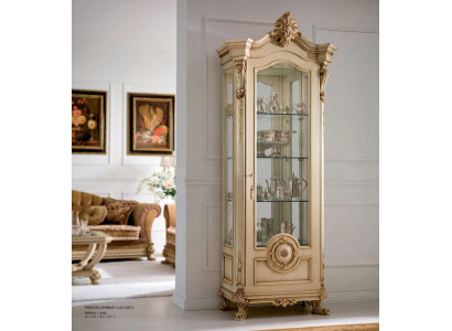 Vitrine Armoires Vitrines de luxe Bois Mobilier de salle de séjour Armoire dorée
