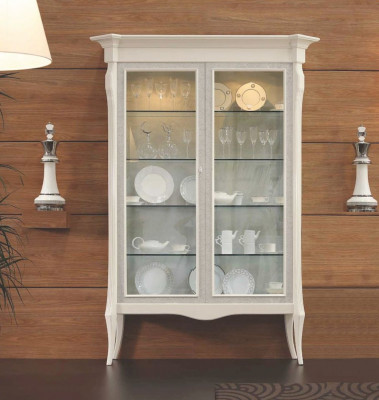 Vitrine de luxe avec portes Armoires Vitrines Armoire Salon Bois Blanc