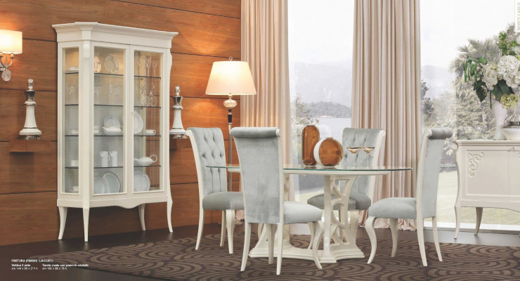 Vitrine de luxe avec portes Armoires Vitrines Armoire Salon Bois Blanc