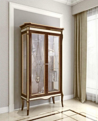 Vitrine luxueuse couleur marron meubles italiens élégants de style classique