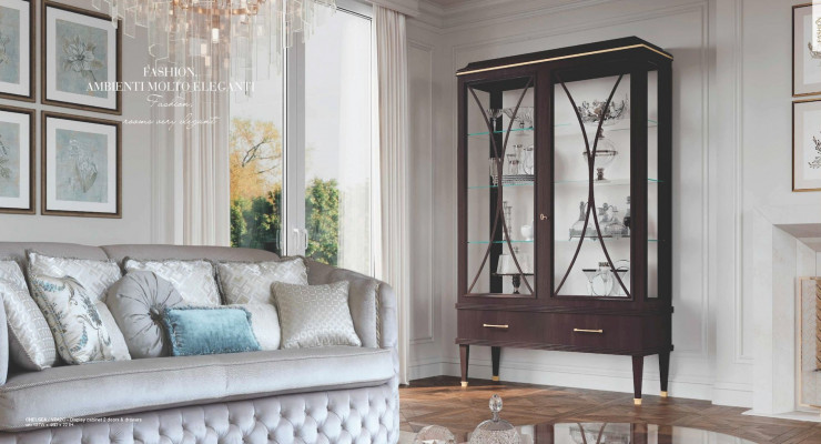 Vitrine Armoires Vitrines Armoires de luxe Salon en bois Brun Verre