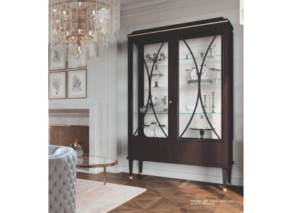 Vitrine Armoires Marron Vitrines Armoire de Luxe Bois Verre Salon