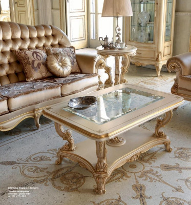 Table basse Table d'appoint Table Salon Mobilier Beige Bois Tables Design Luxe