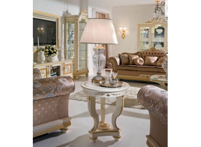 Table d'appoint Table basse Table Salon Mobilier Rond Beige Bois