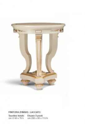 Table d'appoint Table basse Table Salon Mobilier Rond Beige Bois