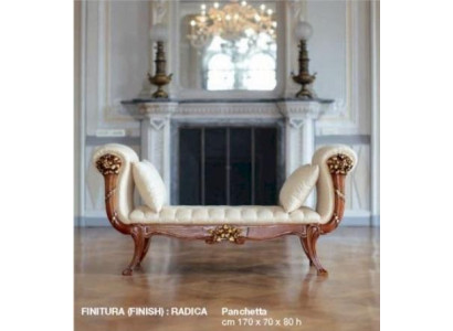 Chaise Lounge Chaise Longue Tissu Canapé Baroque Luxe Beige Tapisserie Marron