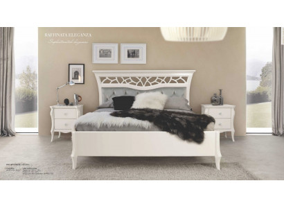 Lit Lit double Cadre de lit et Cadre de lit Chambre de luxe Blanc Bois