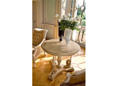 Table basse Table d'appoint Table Salon Meubles Beige Bois Tables Rond Luxe Neuf