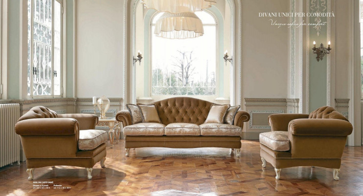 Fauteuil 1 place Chesterfield Salon Marron Tissu en polyester