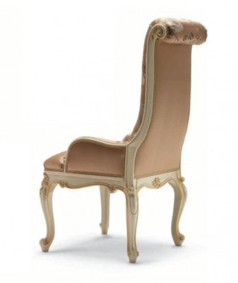Chaise de salle à manger de luxe Chaise de salle à manger Fauteuil de salle à manger Fauteuil Siège Chaises Bois Tissu Beige Siège