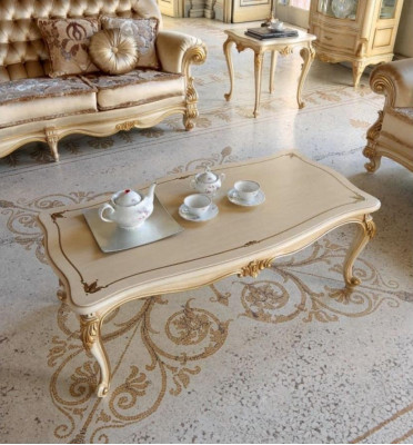 Table basse Table d'appoint Table Salon Mobilier Beige Bois Tables Design Luxe