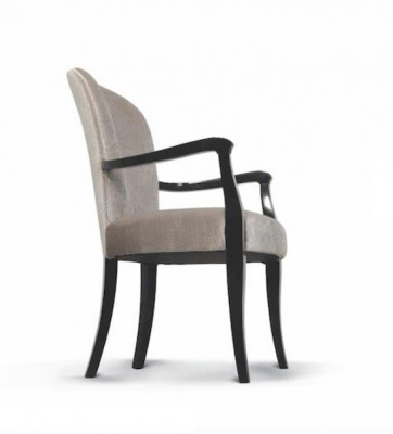 Chaise avec accoudoirs Chaise de cuisine Chaise de salle à manger Bois Tissu Gris