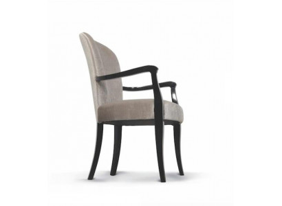 Chaise avec accoudoirs Chaise de cuisine Chaise de salle à manger Bois Tissu Gris