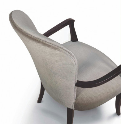 Chaise avec accoudoirs Chaise de cuisine Chaise de salle à manger Bois Tissu Gris