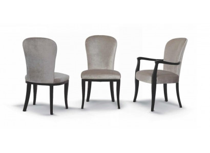 Chaise sans accoudoirs Chaise de salle à manger Chaise de cuisine Bois Gris Tissu