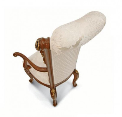 Chaise de salle à manger de luxe Chaise de salle à manger Fauteuil de salle à manger Place Assises Bois Marron Baroque Or