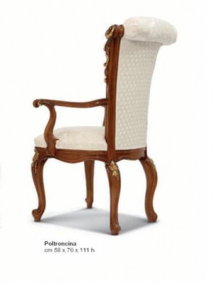 Chaise de salle à manger de luxe Chaise de salle à manger Fauteuil de salle à manger Place Assises Bois Marron Baroque Or