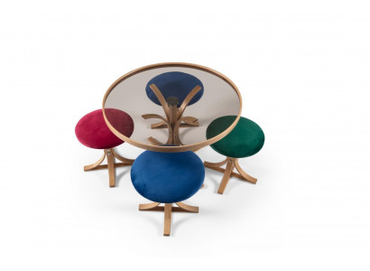 Table basse complète 4x tabouret Meubles de luxe Mobilier de designer Table basse