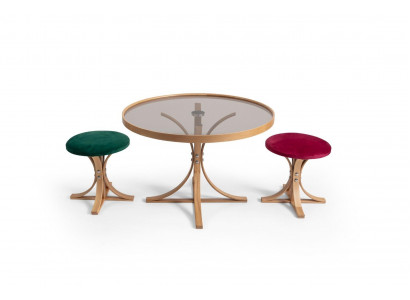 Salle de séjour Ensemble Table basse 2x Tabouret Meubles de luxe Table basse Moderne