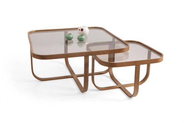 Ensemble de salon Braun 2x Tables basses Aménagement moderne Complet de designer