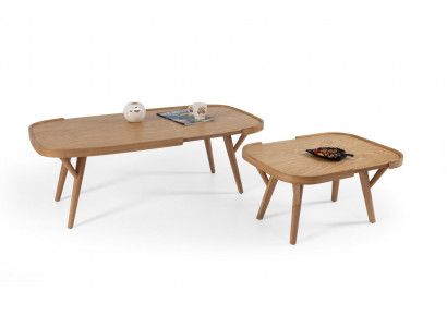 Salle de séjour Ensemble 2 pcs 2x Tables basses Mobilier Design Moderne Complet Bois