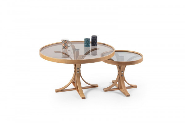 Designer 2 tables de salon en verre de luxe complet de luxe moderne