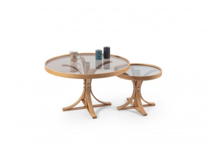 Designer 2 tables de salon en verre de luxe complet de luxe moderne