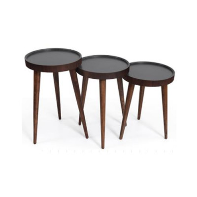 Braun Holz 3x Kaffeetische Wohnzimmer Kompletter Beistelltisch Luxustische