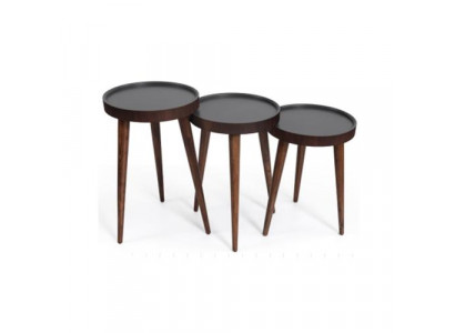 Braun Holz 3x Kaffeetische Wohnzimmer Kompletter Beistelltisch Luxustische