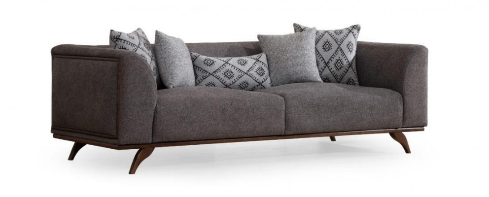 Mobilier de salon élégant, canapé moderne à cadre en bois stylé à 3 places