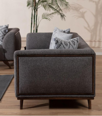 Mobilier de salon élégant, canapé moderne à cadre en bois stylé à 3 places