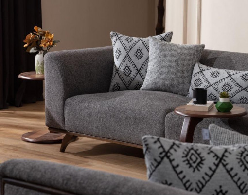 Mobilier de salon élégant, canapé moderne à cadre en bois stylé à 3 places