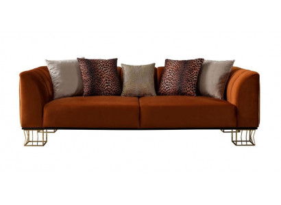 Mobilier de salon Orange 3 places Canapé luxueux pieds en métal