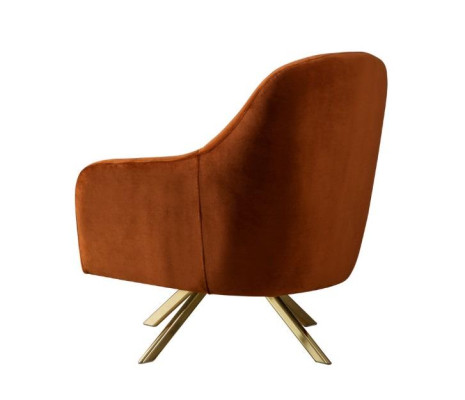 Chaise orange avec pieds en acier inoxydable. Siège unique moderne rembourré. Mobilier