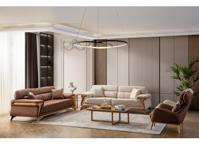 Ensemble de salon élégant composé de 2 canapés 3 places et 2 fauteuils, 4 pièces.
